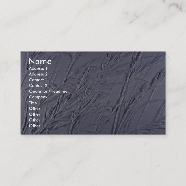 Colourful Grass Relief Business Card (Front)