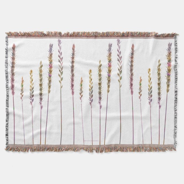 Colourful Grasses Throw Blanket (Front)