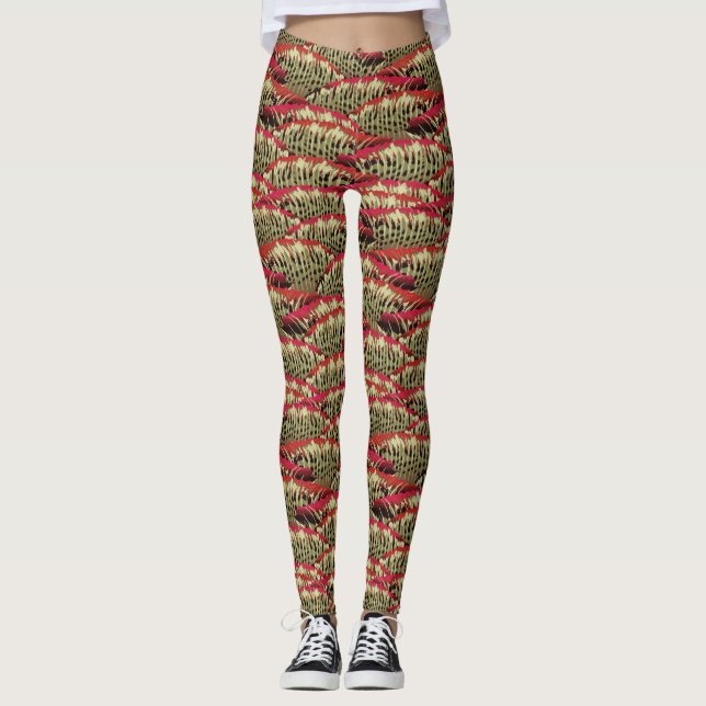 Colourful Grayling Dorsal Fin Fly Fishing Lover Leggings (Front)