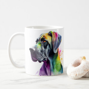 Colourful Great Dane Dog Pet Coffee Mug, Cup