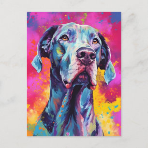 Colourful Great Dane Postcard