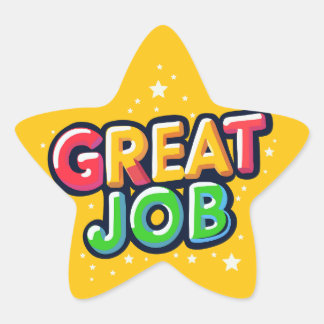 Colourful Great Job Star-Shaped Achievement Kids Star Sticker