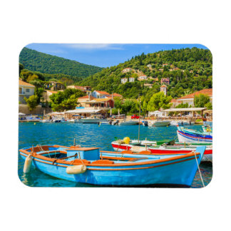 Colourful Greek fishing boats in port of Kioni Magnet