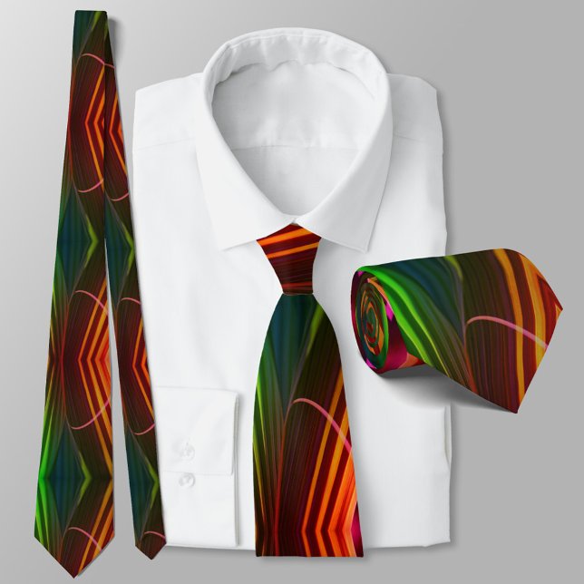 Colourful Green and Red Modern Abstract stylish Tie (Creator Uploaded)