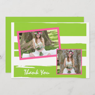 Colourful Green and White Graduation Thank You Car Invitation