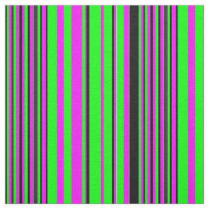 Colourful Green Black Pink Stripes Print Pattern Fabric