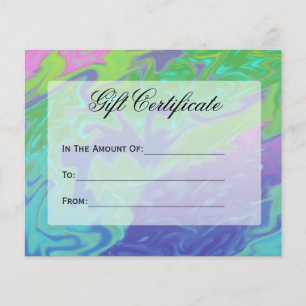 Colourful Green Blue Gift Certificate