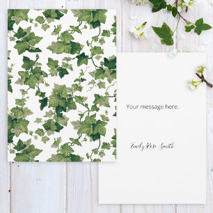 Colourful Green Climbing Ivy on White BG Card