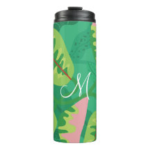 Colourful Green Foliage on Green Background