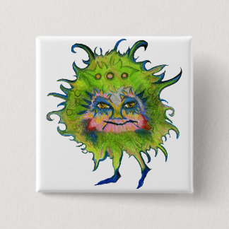 Colourful Green Germ 15 Cm Square Badge
