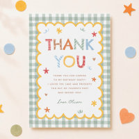 Colourful Green Gingham 1st Birthday