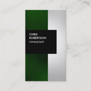 Colourful Green Grey Black Stripes Business Card
