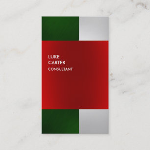 Colourful Green Grey Red Stripes Business Card