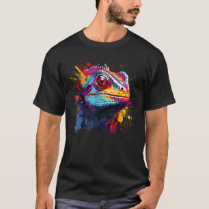 Colourful Green Iguana Lizard Animal Lover Splash T-Shirt