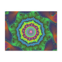 Colourful Green, Orange and Blue Fractal