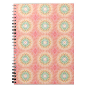 Colourful Green Red Yellow Geometric Mandala Notebook