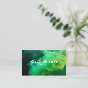 Colourful Green Smoke Vape Shop Business Card