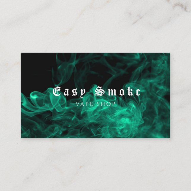 Colourful Green Smoke Vape Shop Business Card (Front)