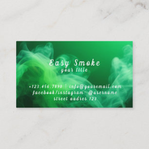 Colourful Green Smoke Vape Shop Business Card
