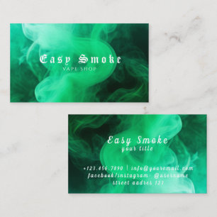 Colourful Green Smoke Vape Shop Business Card