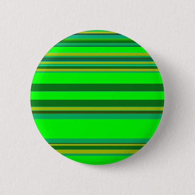 Colourful Green Stripe Customised Designer Pattern 6 Cm Round Badge (Front)