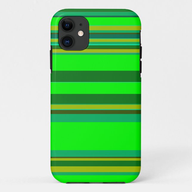 Colourful Green Stripe Customised Designer Pattern Case-Mate iPhone Case (Back)