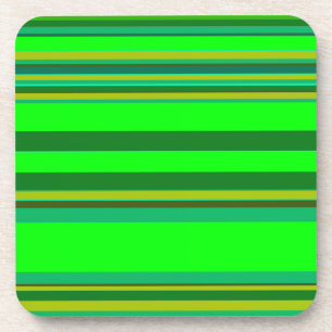 Colourful Green Stripe Customised Designer Pattern Coaster
