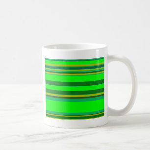 Colourful Green Stripe Customised Designer Pattern Coffee Mug