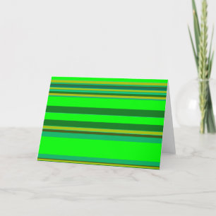 Colourful Green Stripe Customised Designer Pattern Holiday Card