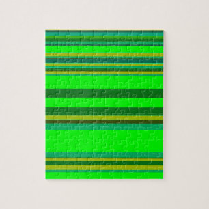 Colourful Green Stripe Customised Designer Pattern Jigsaw Puzzle