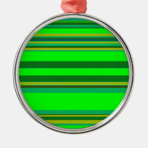 Colourful Green Stripe Customised Designer Pattern Metal Tree Decoration