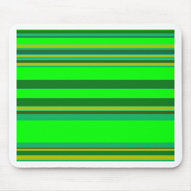 Colourful Green Stripe Customised Designer Pattern Mouse Mat (Front)