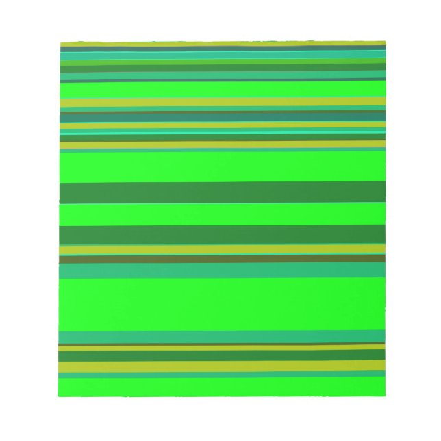Colourful Green Stripe Customised Designer Pattern Notepad (Front)