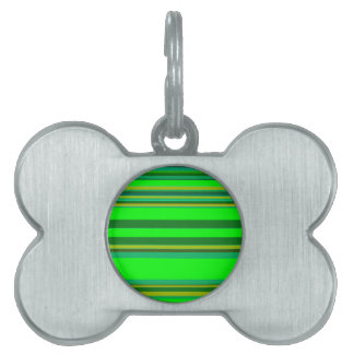 Colourful Green Stripe Customised Designer Pattern Pet Name Tag
