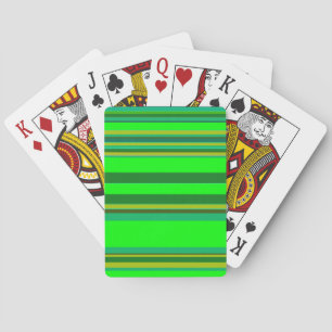 Colourful Green Stripe Customised Designer Pattern Playing Cards