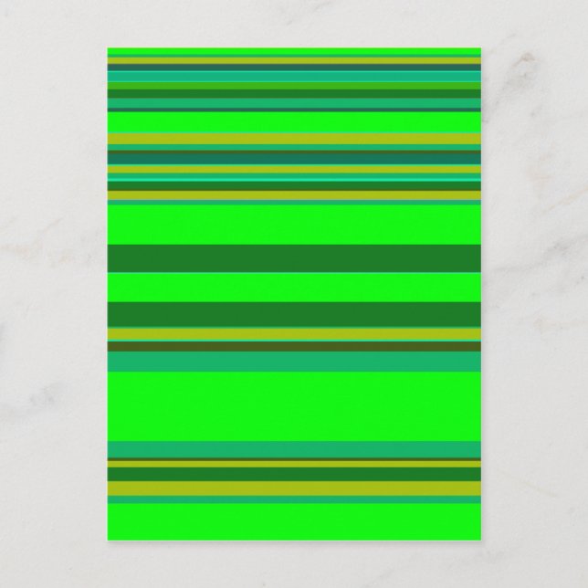 Colourful Green Stripe Customised Designer Pattern Postcard (Front)