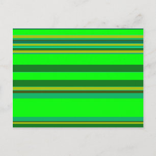 Colourful Green Stripe Customised Designer Pattern Postcard