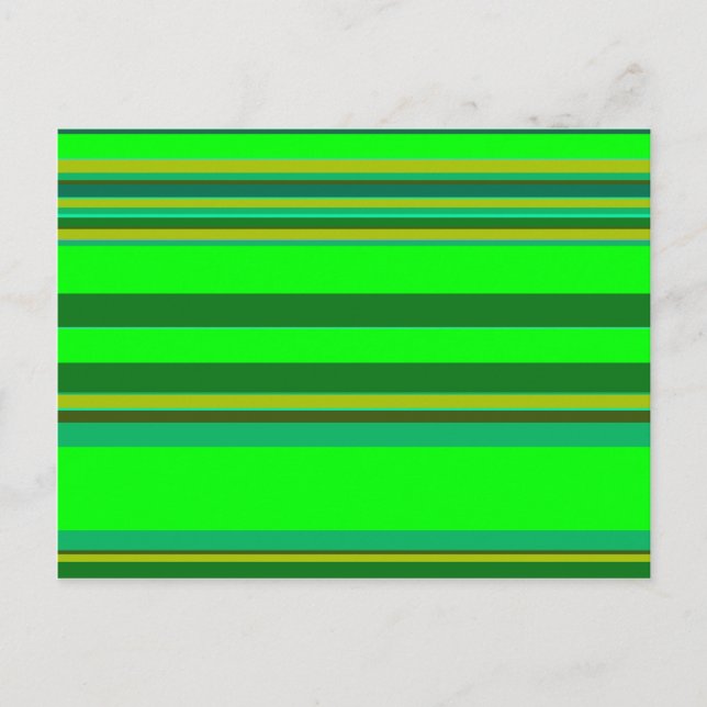 Colourful Green Stripe Customised Designer Pattern Postcard (Front)
