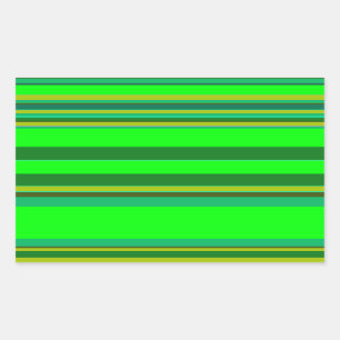 Colourful Green Stripe Customised Designer Pattern Rectangular Sticker