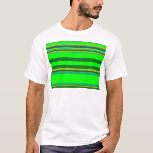 Colourful Green Stripe Customised Designer Pattern T-Shirt