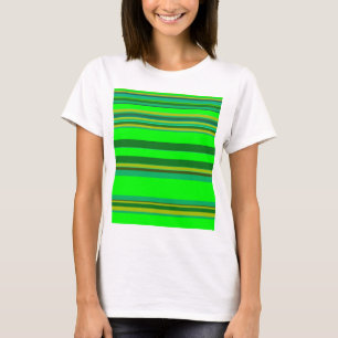 Colourful Green Stripe Customised Designer Pattern T-Shirt