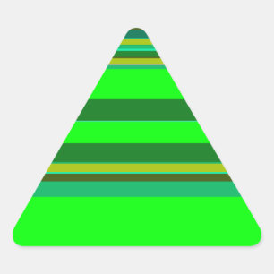 Colourful Green Stripe Customised Designer Pattern Triangle Sticker