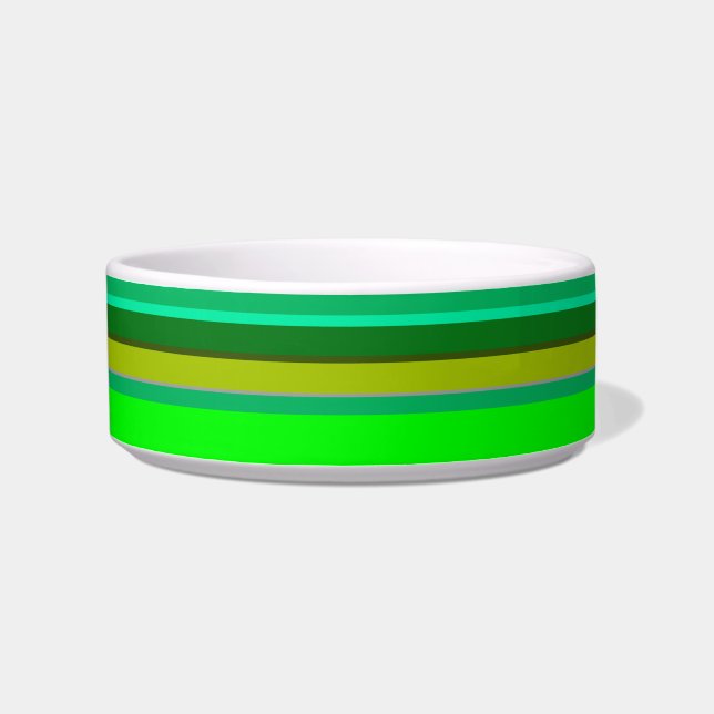 Colourful Green Stripe Pattern Customised Designer Bowl (Left)