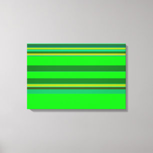 Colourful Green Stripe Pattern Customised Designer Canvas Print