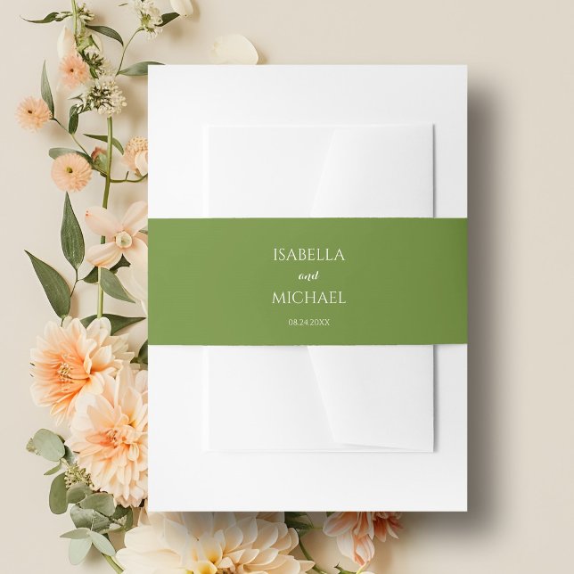 Colourful Green Wedding Invitation Belly Band (Creator Uploaded)