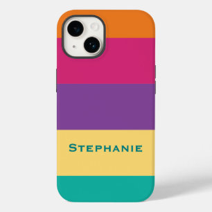Colourful Green Yellow Purple Abstract Stripes Nam Case-Mate iPhone 14 Case