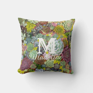 Colourful Greenery Succulents Cushion