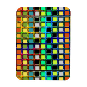 Colourful Grid-Tiled by Shirley Taylor Magnet