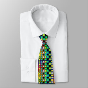 Colourful Grid-Tiled by Shirley Taylor Tie
