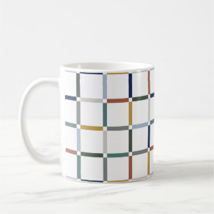 Colourful Grid with Negative Space Art Nouveau Coffee Mug